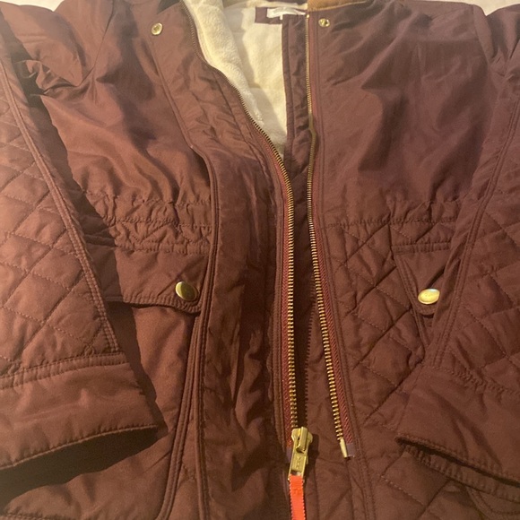 J.Crew Crewcuts Girls Barn Jacket Burgundy/Maroon fleece lining size 14 - Picture 7 of 16